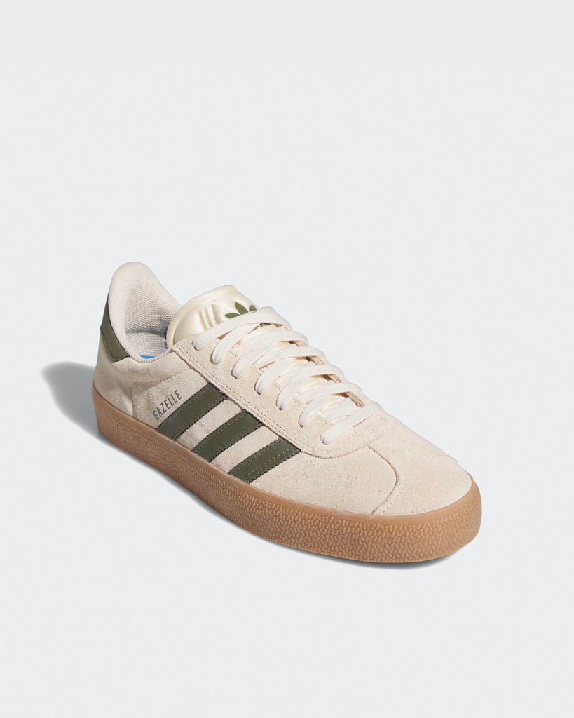Adidas Skateboarding Gazelle ADV Ecru Tint Olive Gum IH3351