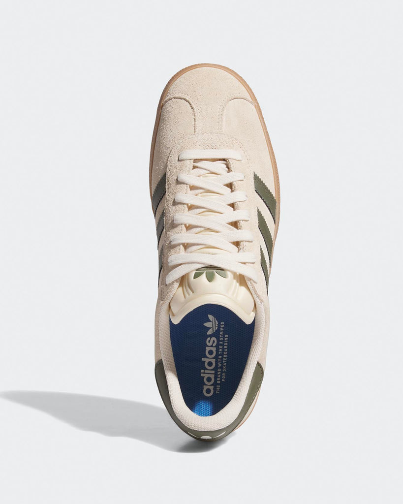 Adidas Skateboarding Gazelle ADV Ecru Tint Olive Gum IH3351