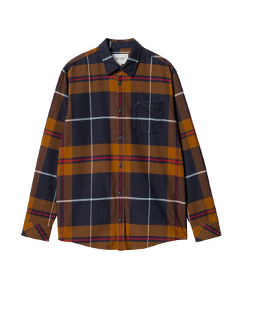 Carhartt Garnett Shirt Check Deep Brown