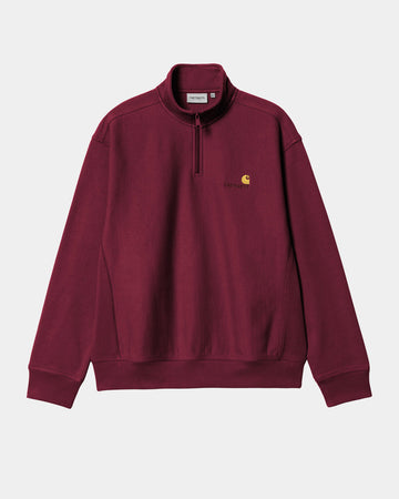 Carhartt Half Zip American Script Sweat Malbec