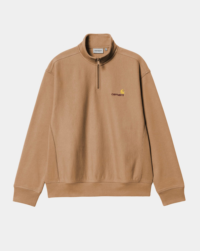 Carhartt Half Zip American Script Sweat Peanut