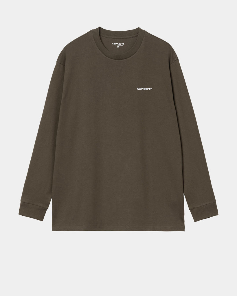 Carhartt L/S Script Embroidery Cypress / White