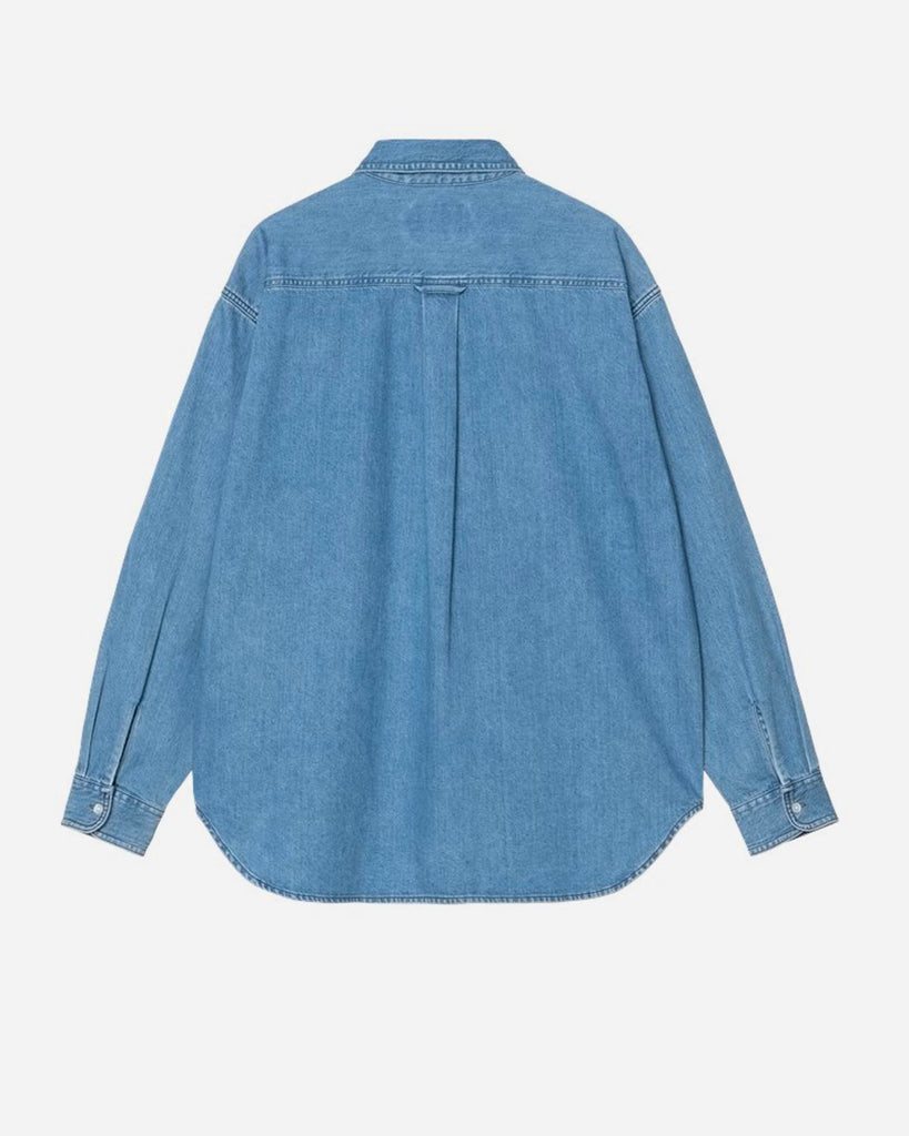 Carhartt Wip: L/S Lucas Shirt Blue Stone Washed 
style: I034525_01_06
