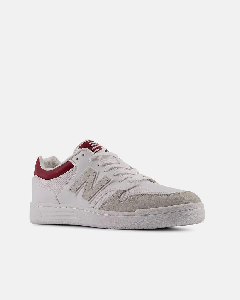 New Balance BB480LBK Leather Mesh White Burgundy