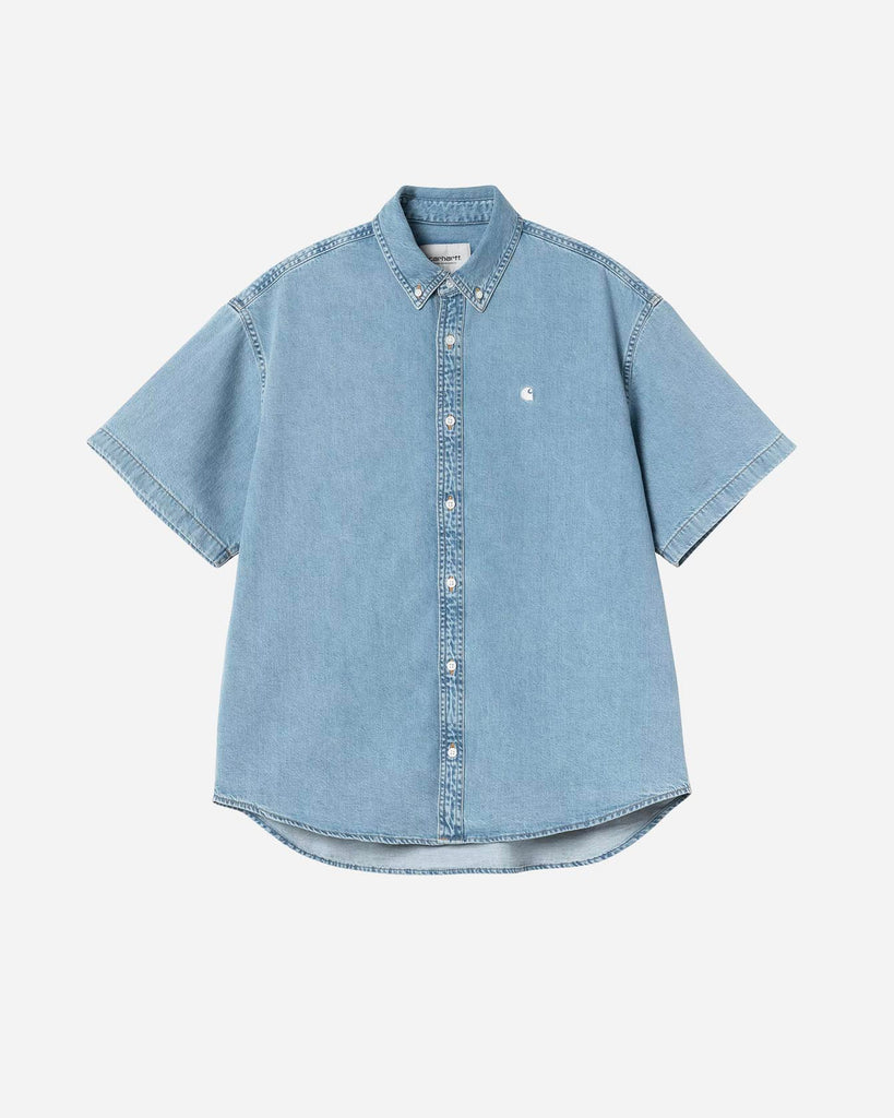 S/S Lucas Shirt Denim Blue Bleached: I034575_01_35